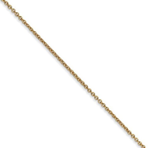 1.2mm, 14k Yellow Gold, Solid Link Cable Chain Necklace, 18 Inch - Picture 1 of 8